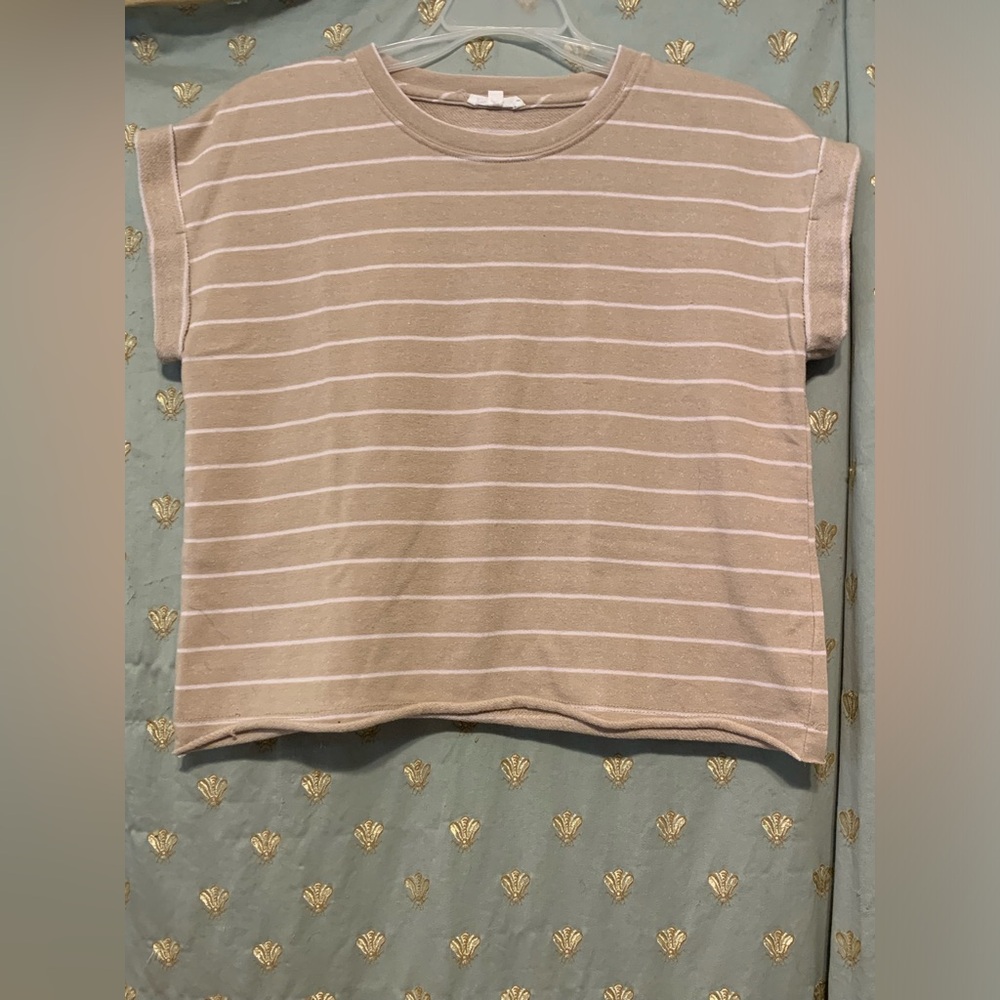 Splendid Women’s Striped T-Shirt Cuffed Sleeves